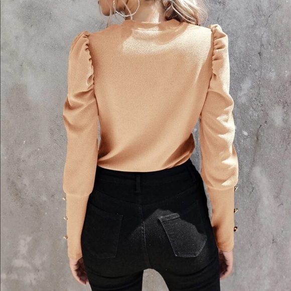 Button detail sleeve top mauve purple - Picture 11 of 16